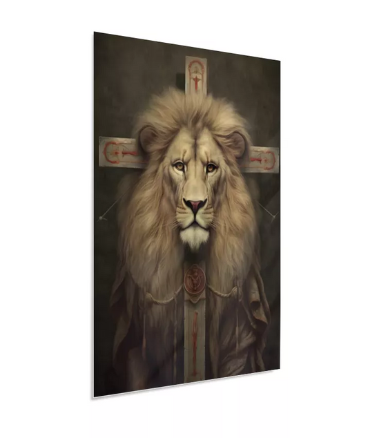 Leão e a Cruz de Madeira